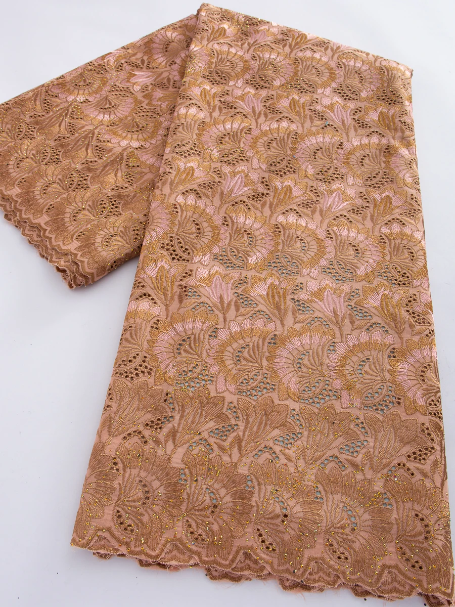 

Nigerian Swiss Voile Lace 2026 High Quality Swiss Cotton Voile Lace Embroidered Hole Lace For Party Dress Sew 5 Yards 4828