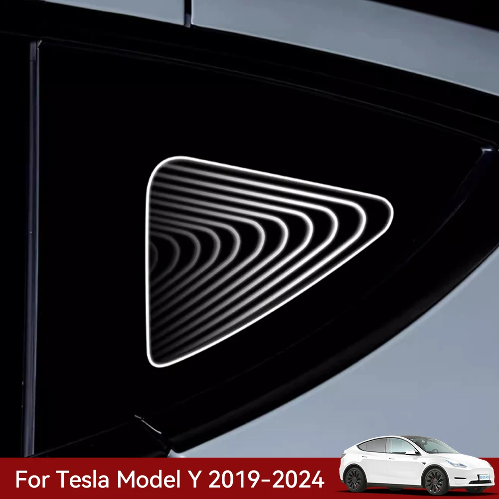 Auto triangolo finestra Atmoshpere luce modificata triangolo finestra luce decorativa per Tesla modello Y 2019-2024 facile installazione