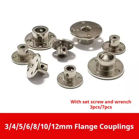 45# Steel Rigid Flange Coupling Flange Plate, Guide Shaft Fixing Base Chassis with Thickness of 3/4/5/6/8/10/12mm