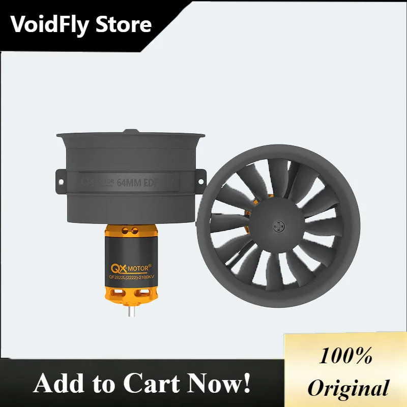 VoidFly QF2822 Brushless Motor For RC Airplane With 64MM Duct 12 Blade Propeller