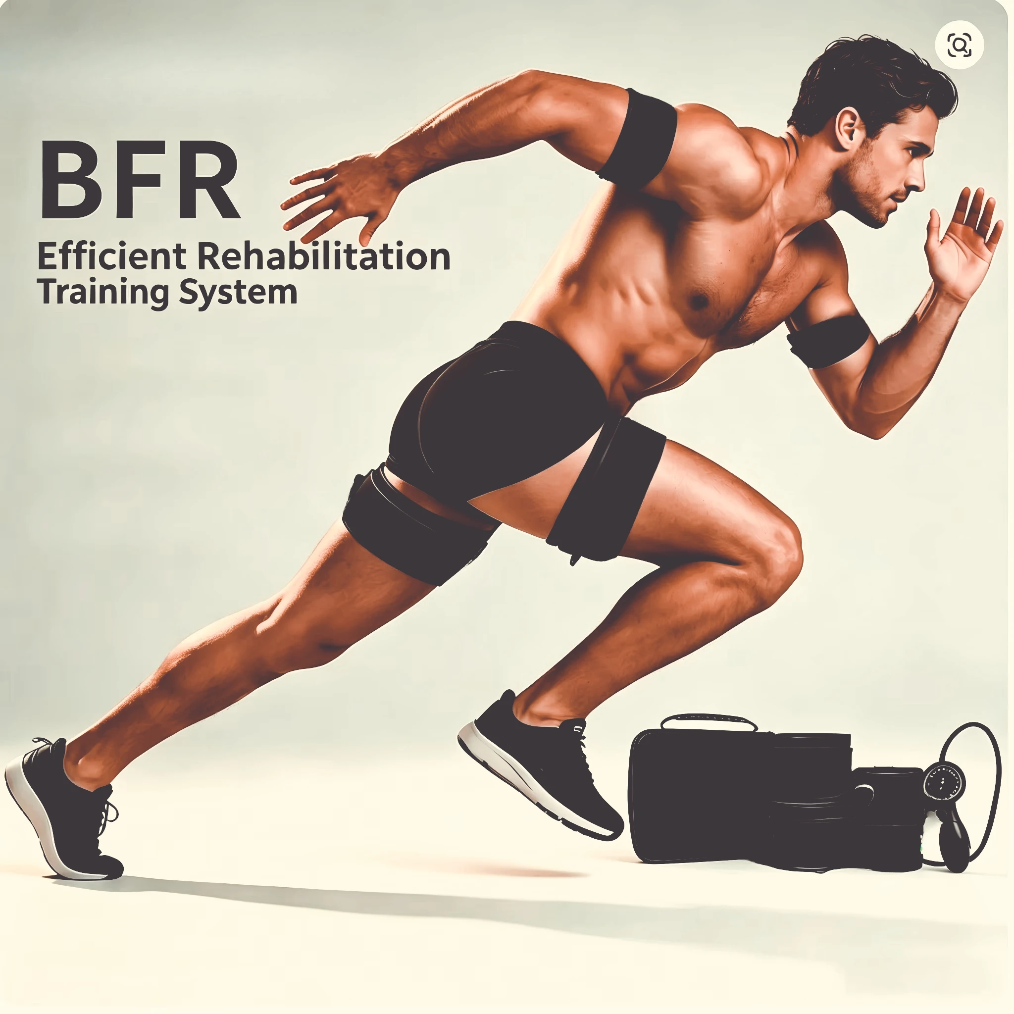 BFR Training Bands Complete Set, Blood Flow Restriction Bands with Pressure Cuff & Carry Case for Fitness & Recovery