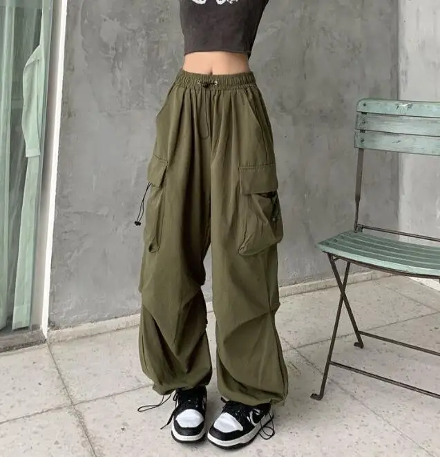 Cargo Pants Women Baggy Trousers 2023 Autumn Streetwear Oversized Pants Casual Elastic Waist Loose Sweatpants Women