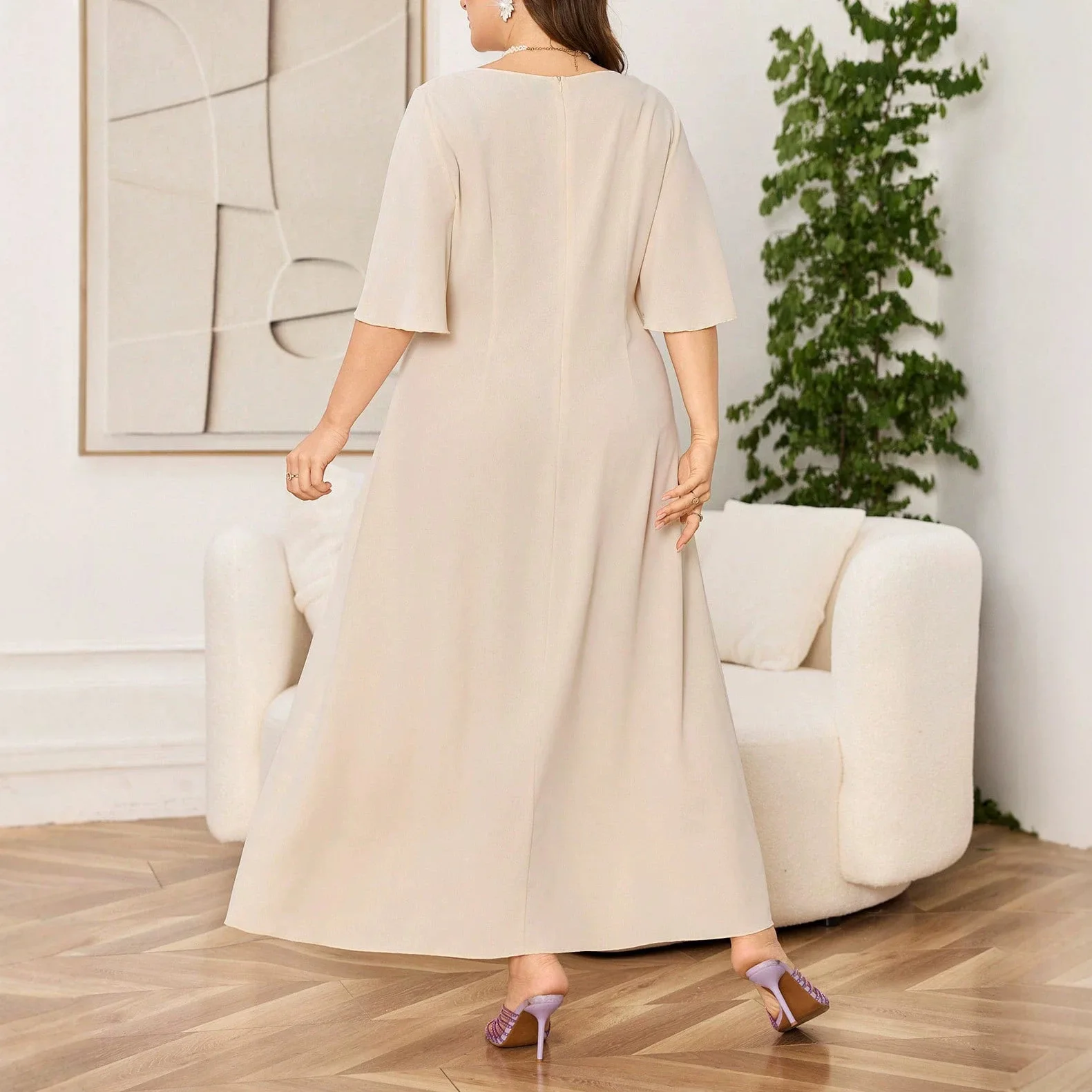 0XL-4XL Plus Size Women Clothes Dresses Autumn Summer Robes Half Sleeve Street Style Casual 3XL Big Size Maxi Dress Oversized