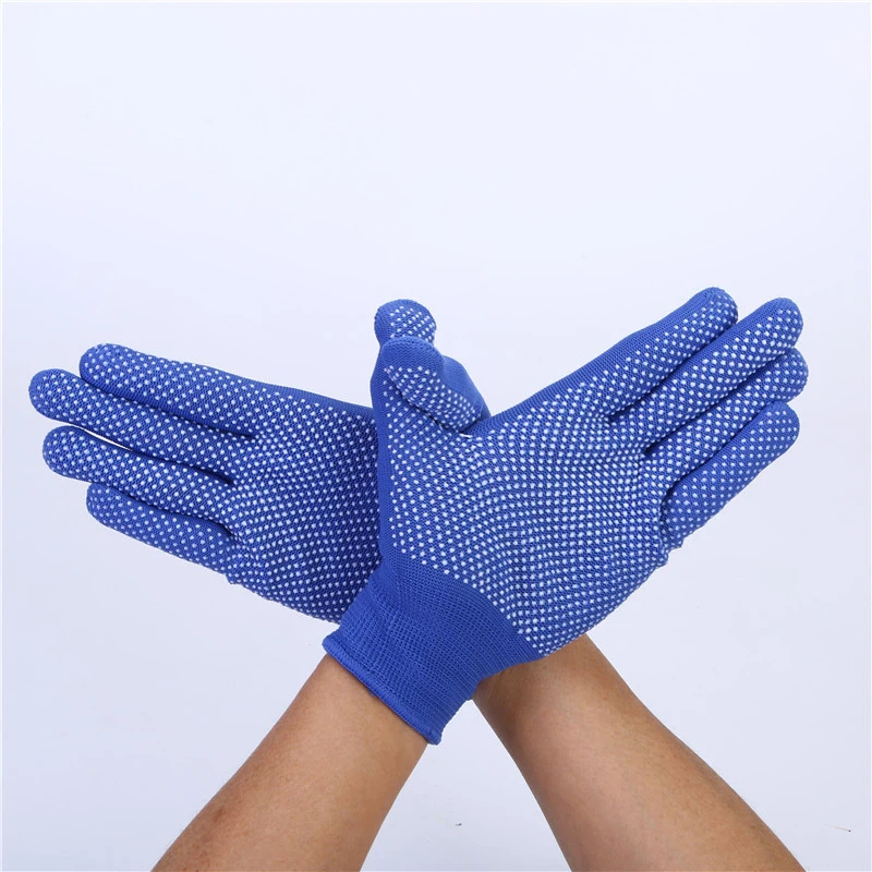 2คู่ถุงมือความปลอดภัยลื่นไนลอนไร้รอยต่อถุงมือก่อสร้างถุงมือถักถุงมือ