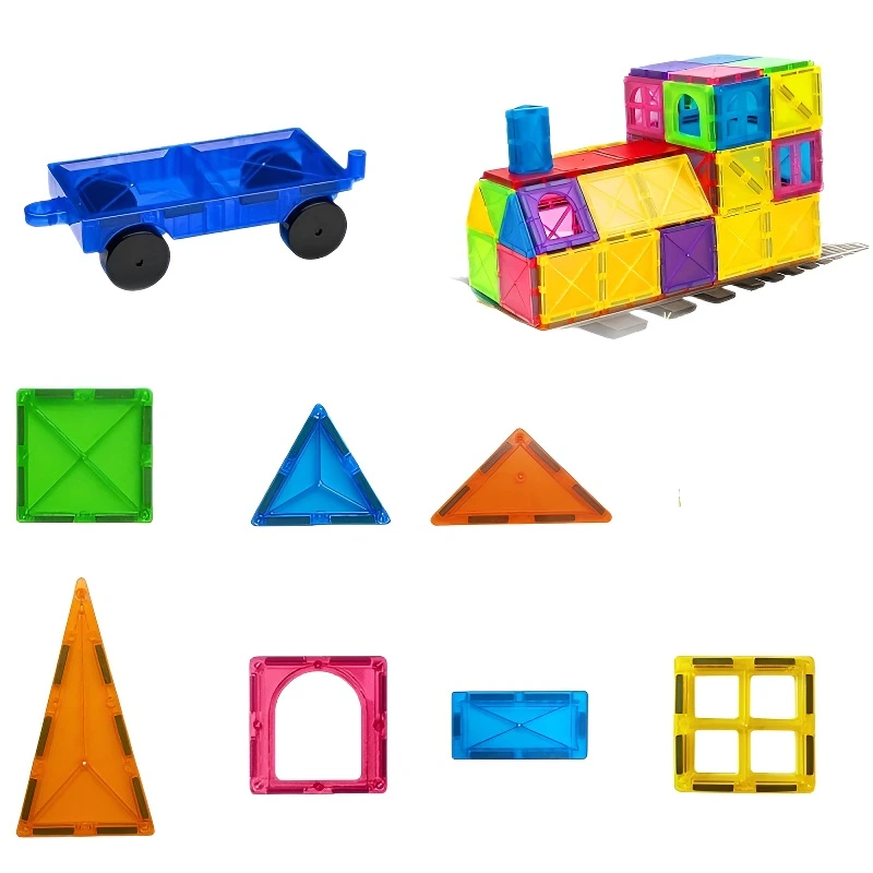 ตัวต่อแม่เหล็กขนาดใหญ่ 40/64/100 ชิ้น ชุดตัวต่อแม่เหล็กแบบประกอบ ของเล่นเสริมพัฒนาการสำหรับเด็ก ของขวัญ