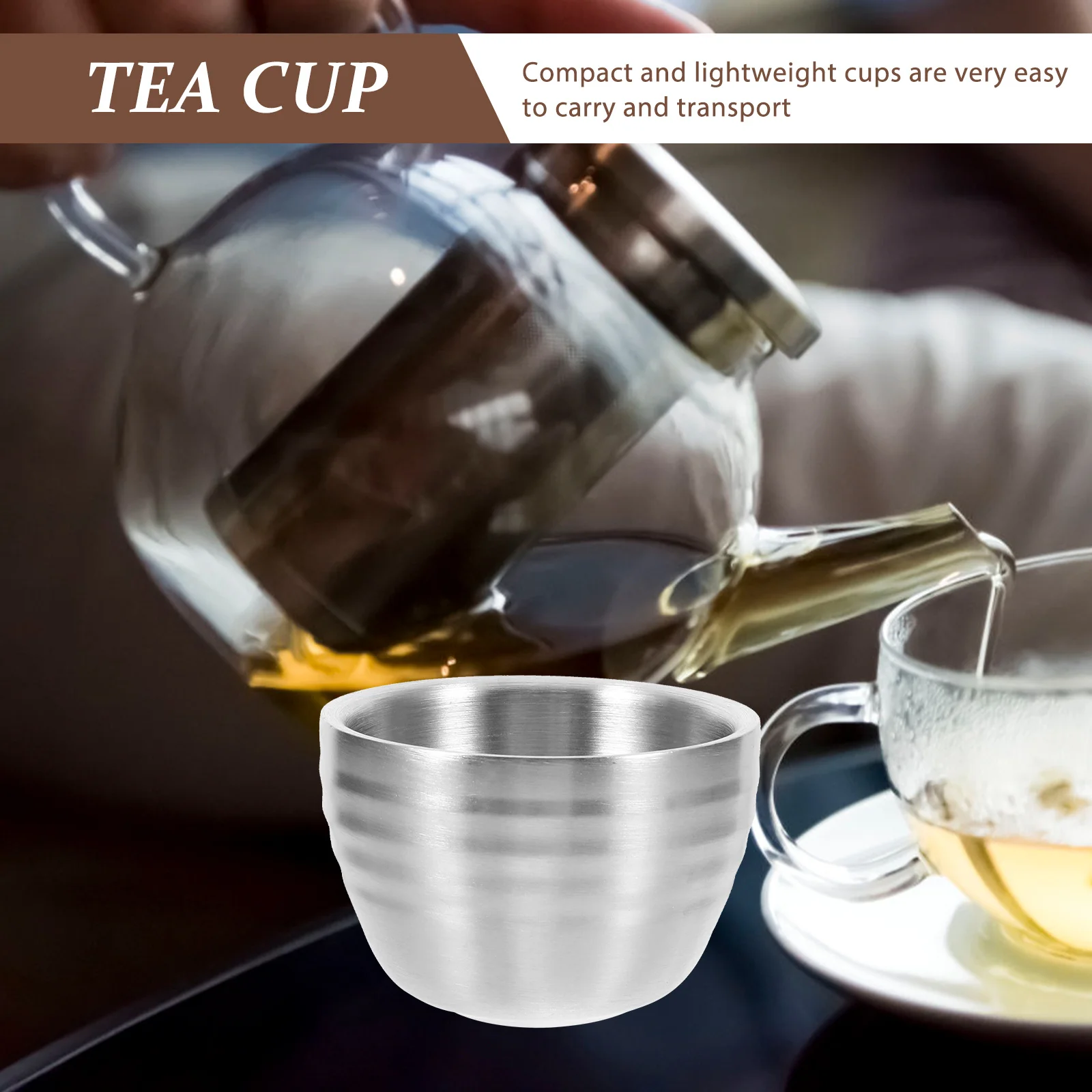 

Stainless Steel Wine Cup Reusable Small Metal Drinking Cups For Beer Juice Tea Party Favor Smooth Edge Stackable