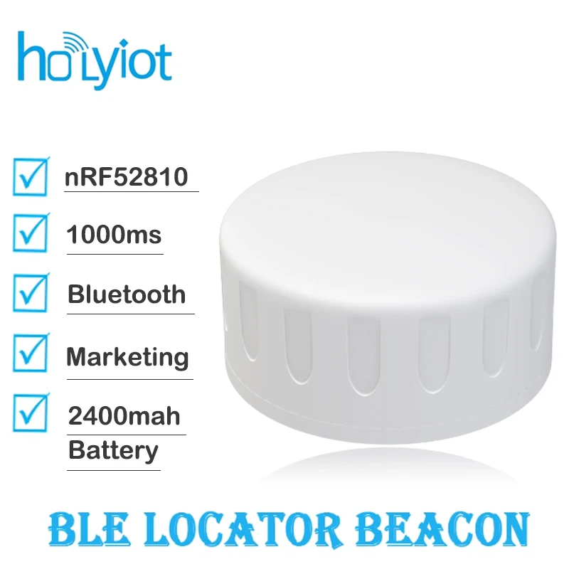 

Holyiot NRF52810 IoT Ultra Long Range Ibeacon Aoa Locator 5 Years Long Battery Life Waterproof Asset Tracking Bluetooth Beacon