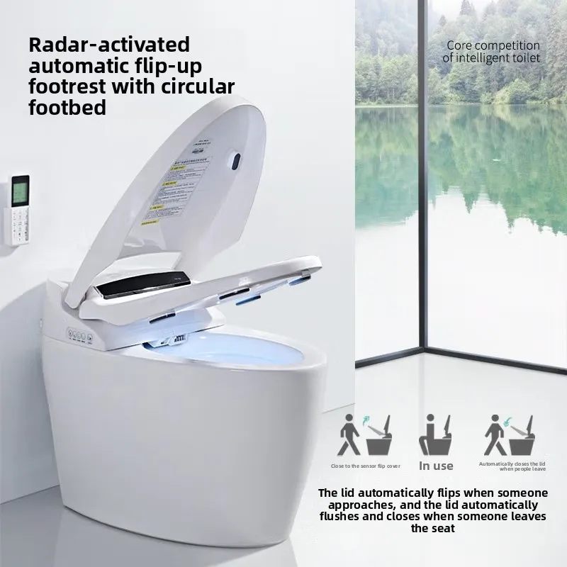 Toilet No Water Pressure Limit Smart Toilet Automatic Voice Foam Shield Seat Heating Hotel Project Toilet