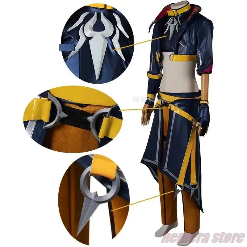 Shieda Kayn Costume Gioco LOL Heartsteel Cosplay Top Giacca da uomo Pantaloni con accessori Abito di carnevale di Halloween