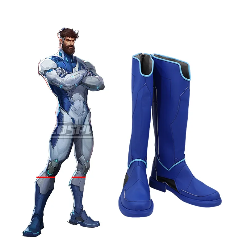 

NEW GAME Rivals Mr Fantastic 4 Cosplay Shoes Boots Fantastic Halloween Shoes Adult Men