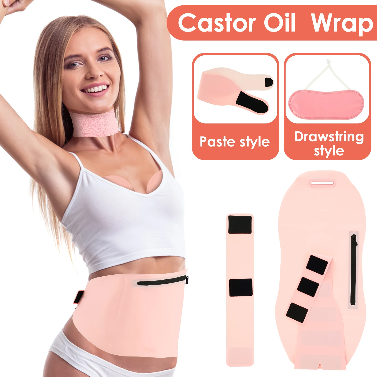 3Pcs Neck Waist Essential Oil Pack Set with Extension Strap Washable Reusable Essential Oil Wrap Leakproof Oil Pack Wrap