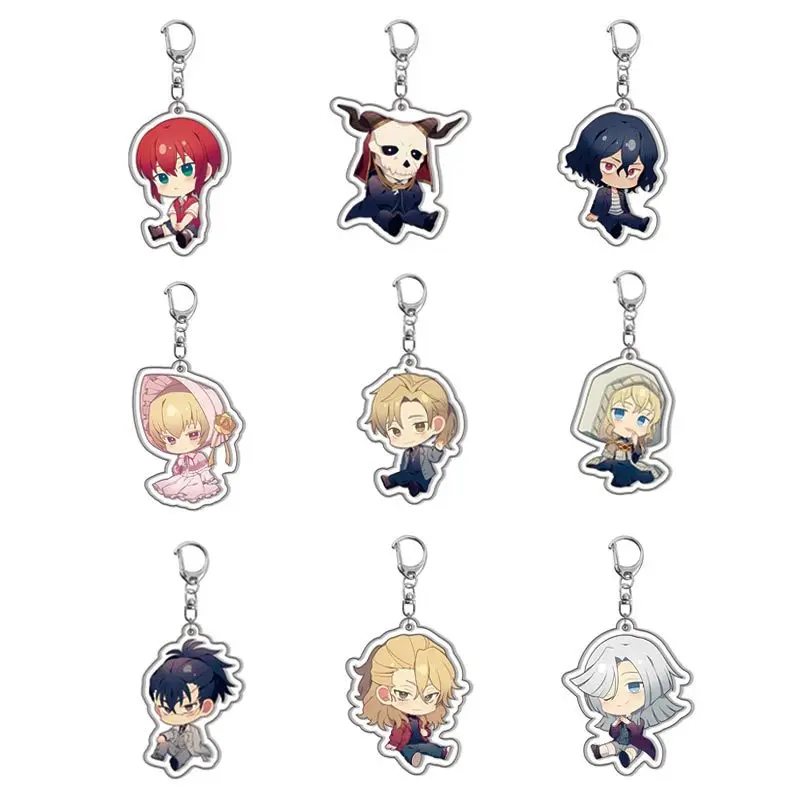 Cute Anime Ancient Magus Bride Arcylic Keychain Cartoon Figure Hatori Chise Angelica Varley Pendant Key Chain For Women Gifts