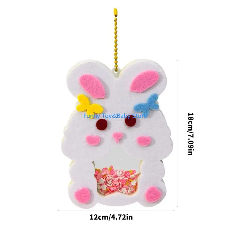 Animal Shaker Pendant Craft Toy With NonWoven Fabric Handmade Keychain Decoration For Kids Family Activity Game C90B