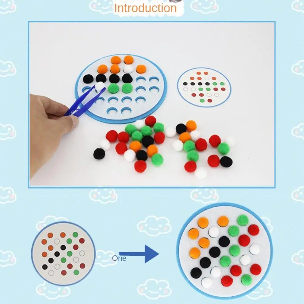 

1 set Pompoms Pompoms Color Sorting Matching Game Multiplecolors Color Matching Card Pompoms Color Early Educational Toys