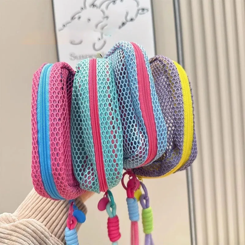 Mini-Geldbörse, tragbare Netz-Kosmetiktasche, Dopamin-Netztasche für Geld, Lippenstift, Lidschatten, Aufbewahrungstasche für Reisen und Einkaufen – Detail 5