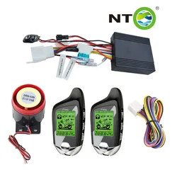 NTO Two Way Anti-theft Motorcycle Security Alarm System Tilt Sensor With 2 LCD Transmitters Remote Engine Start