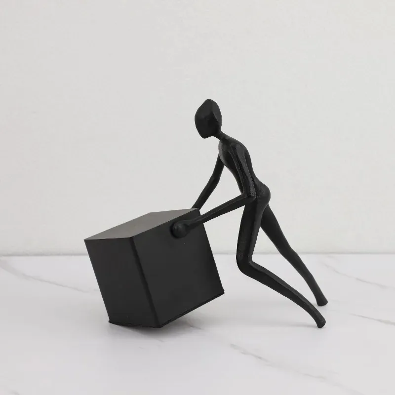 Nordic Minimalist Figurine Abstract Modern Creative Metal Human‑figure Sculpture Living Room Office Tabletop Decoration Crafts