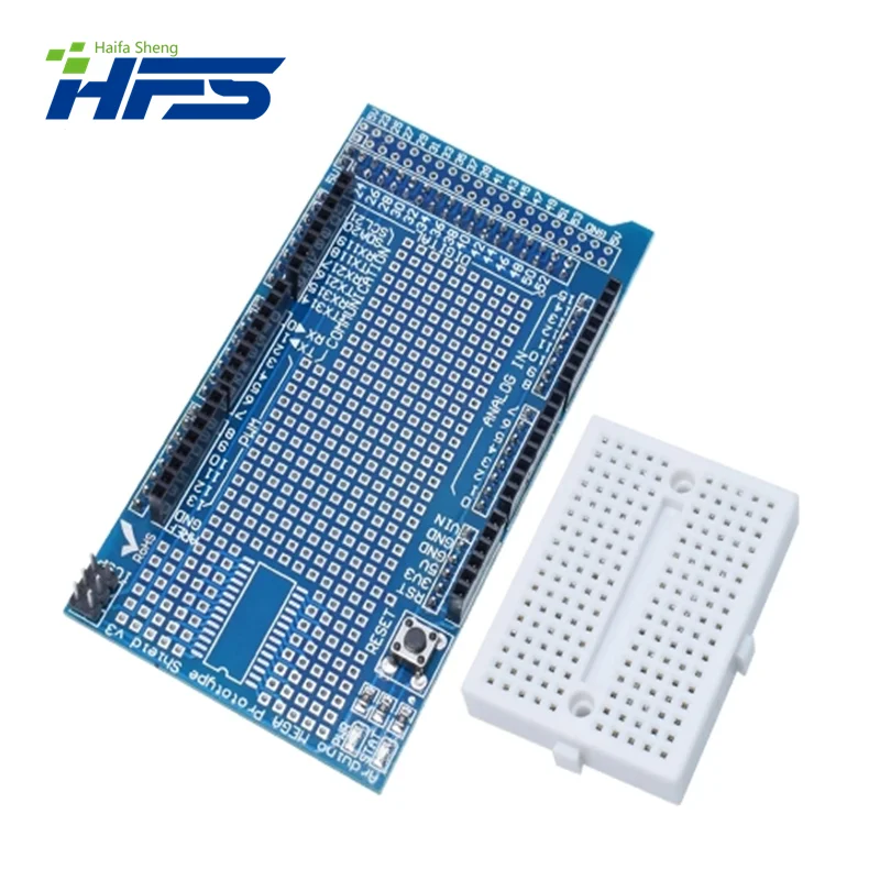 MEGA 2560 R3 Proto Prototype Shield V3.0 Expansion Development Board + Mini PCB Breadboard 170 Tie Points for arduino DIY