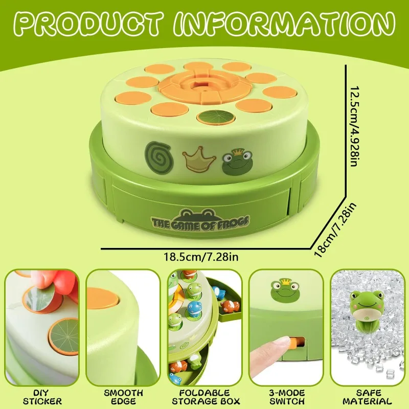 Elektryczna katapulta żaba, karuzela dla dzieci z muzyką i skacząca żaba, zabawka edukacyjna, interaktywna gra rodzic-dziecko, prezent dla dziecka.