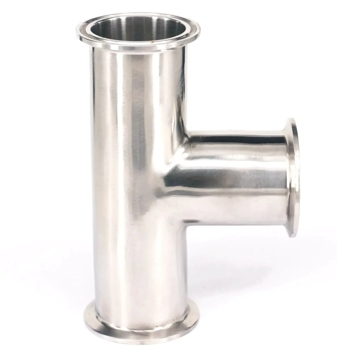 Encaixe de tubulação sanitário do conector do aço inoxidável 304, Tri Clamp Ferrule Tee, Fit OD 45mm, 2"