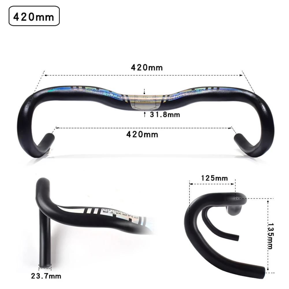Bicycle Handlebar Road Bike Bent Handlebar Cycling Racing Bike Bent Bar Drop 135mm 31.8mm*420/450/480mm Inner Routing Bike Parts - Image 2
