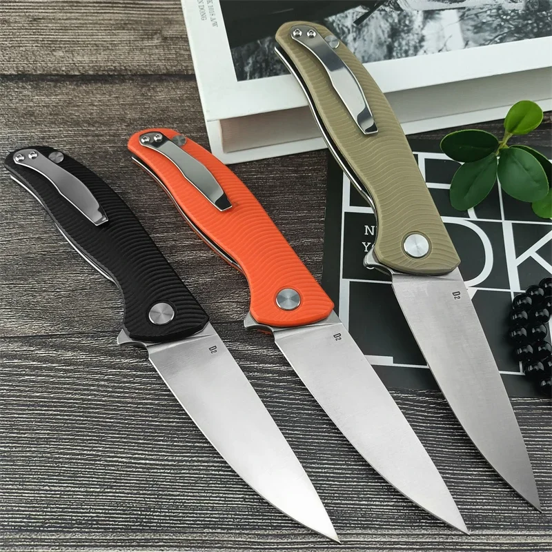 Wild Bear Head Folding Knife Hunting Tactics Nylon Fiber Handle Collection Gift for Men EDC Fishing Folding Knife