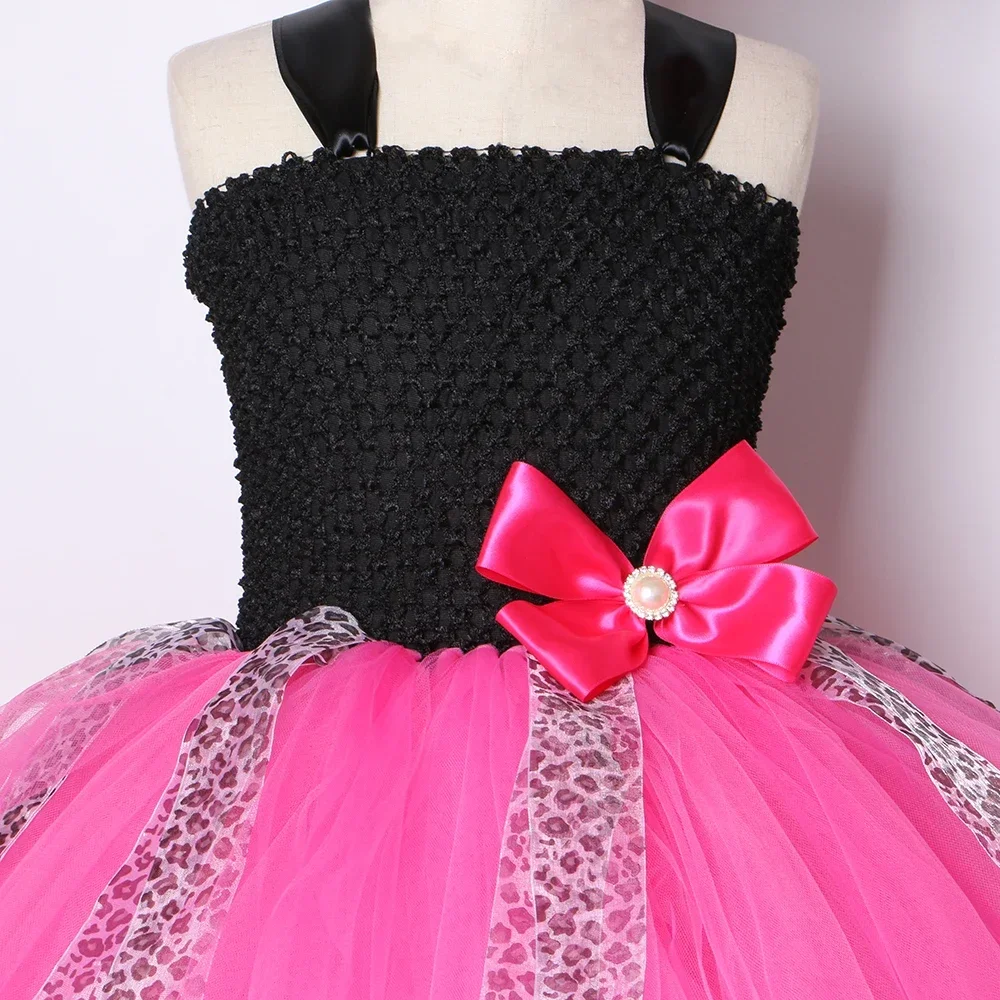 Lol Girls Tutu Dress Bow Leopard Cute Girl Birthday Party Tulle Princess Dress Kids Carnival Halloween Lol Dolls Cosplay Costume