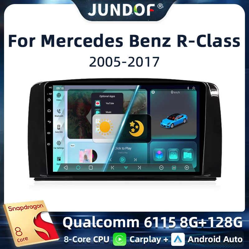 

For Mercedes Benz R Class W251 2005-2017 CarPlay for Apple Android Auto Car Radio GPS IPS FM WiFi BT 4G 8Core Multimedia Stereo