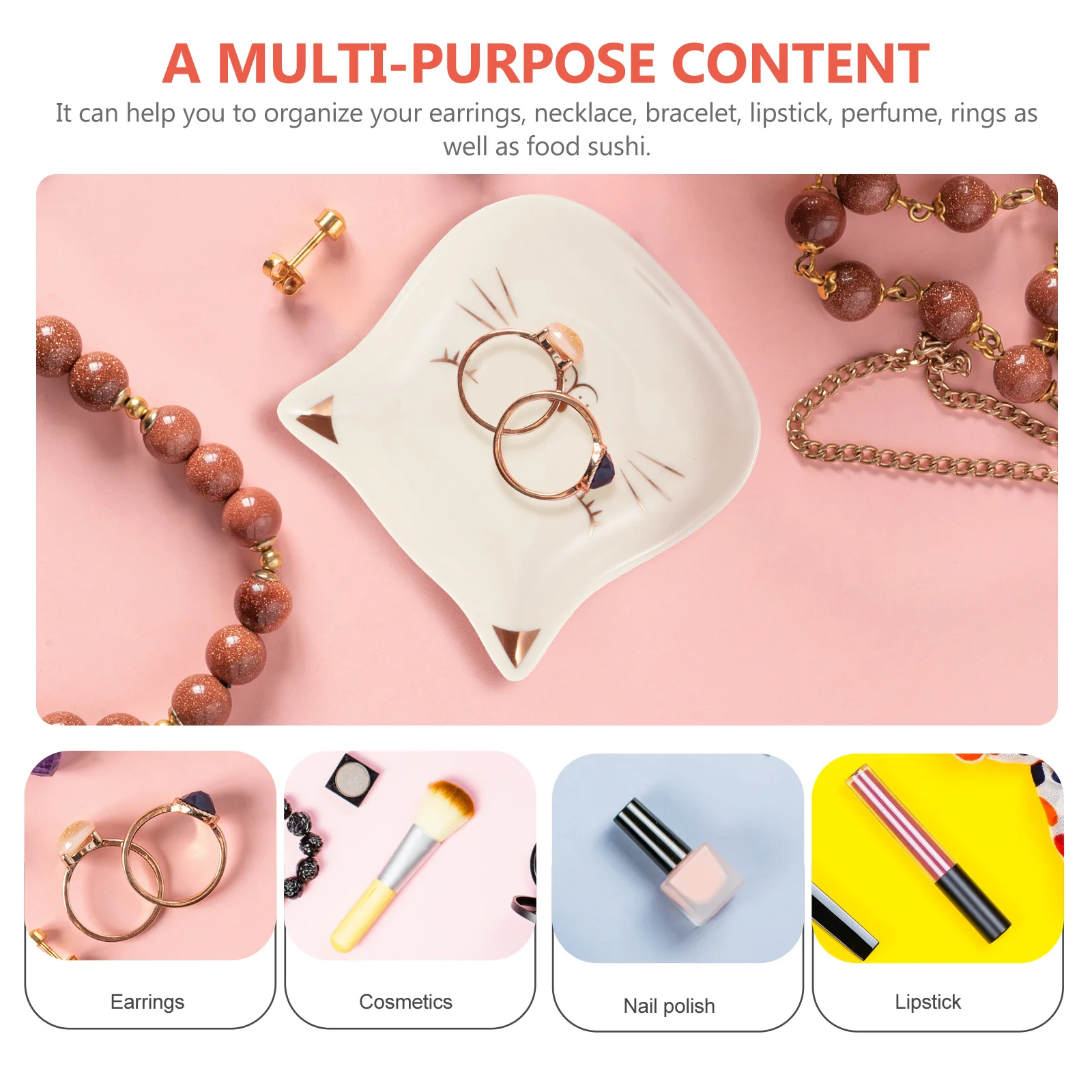 

Ring Earring Tray Cute Trinket Dish Jewelry Bracelet Ceramic Earrings Organizer Display Container