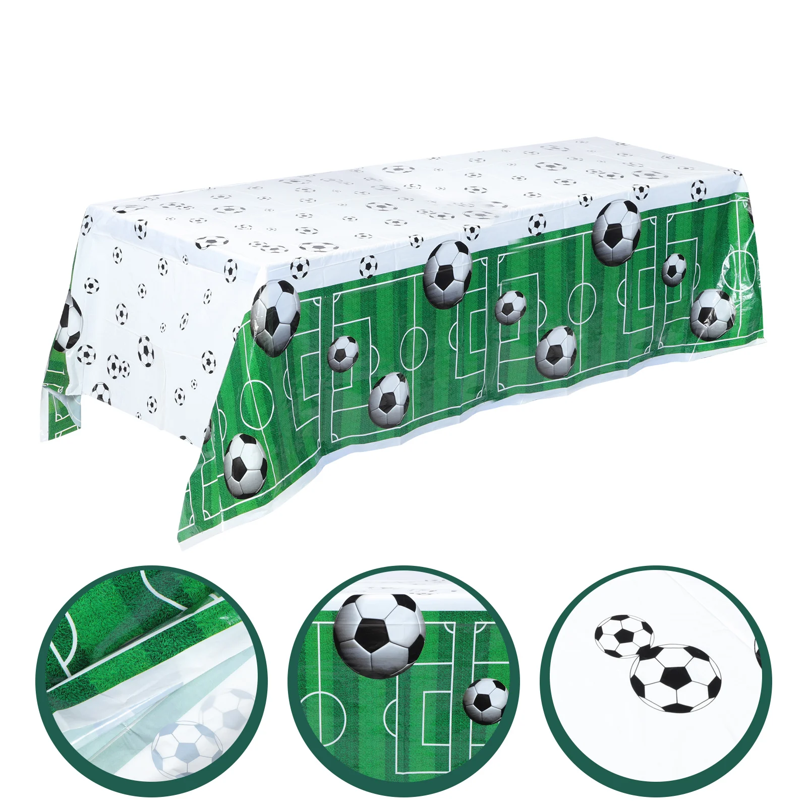 

Tablecloth Football Soccer Theme Birthday Party PE Rectangular Green Table Boys Favorite Party Supplies Table Cloth Runner