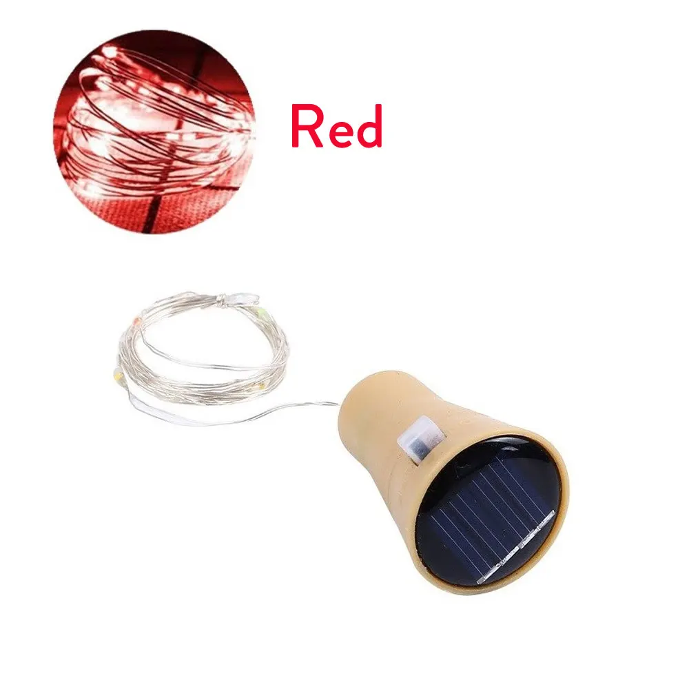 Solar 10LED 15LED 20LED Wine Bottle Lights Cork Shape Fairy Lights Garland Christmas Light Copper Wire Home Room Decoration Lamp