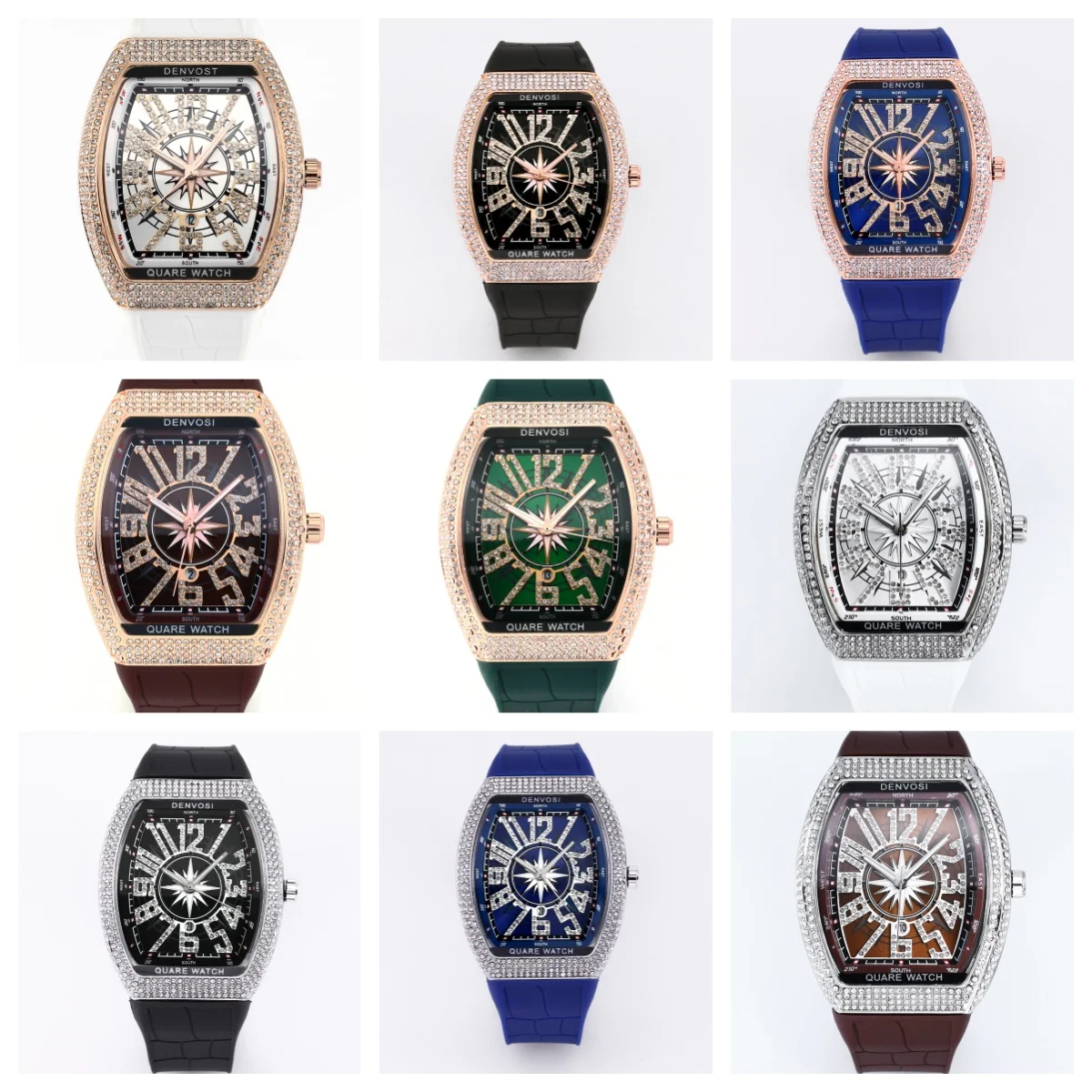 DENVOSI Starry Sky Wine Barrel Luxury Men's Quartz Watch Silicone Strap view 2