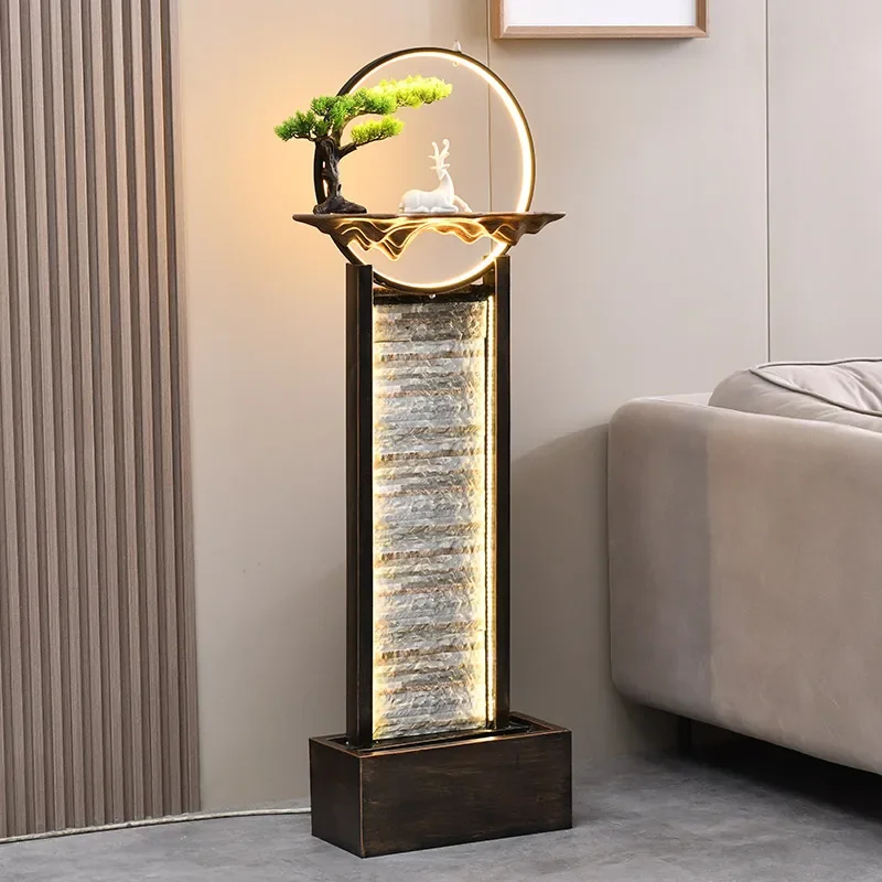 large floor-to-ceiling circulating water ornament