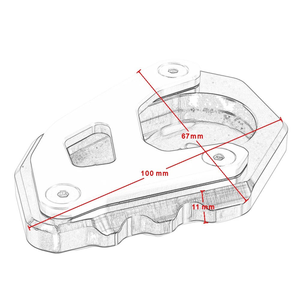 【Big price cuts】Motorcycle Aluminum Side Stand Enlarger Plate Widening Base for 1190 Adventure/1190 Adventure R 2013-2016
