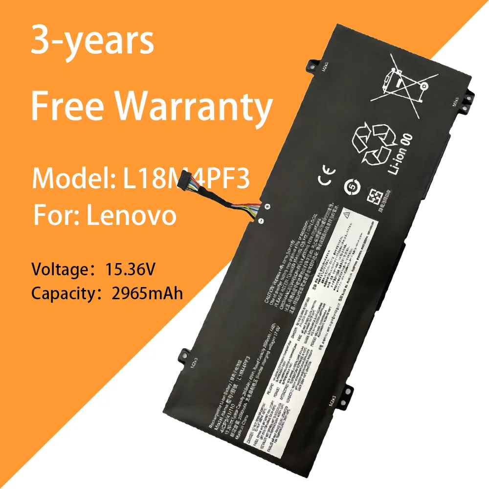 

Аккумулятор для ноутбука 15,36 В, 2965 мАч L18M4PF4, новый для Lenovo Xiaoxin Air 14 L18C4PF3