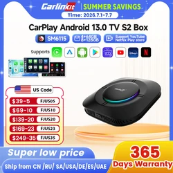 2026 Carlinkit Ai Box LED Android Wireless Carplay Adapter Android 13 Qualcomm 6115 8-cores 64G Smart Tv Box For Netflix IPTV