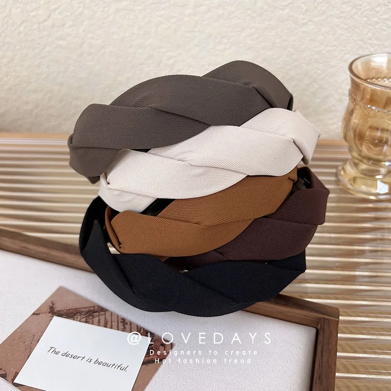 

Headband Summer Non Slip Crown Lifting Soft Elegant Solid Fabric for Women Daily Face Wash Outdoor Styling Versatile