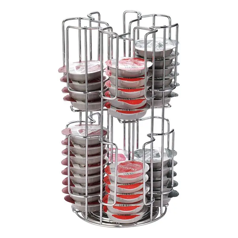 Rotativo Coffee Pod Titular, Organizer Rack, Suporte Compatível com 64 Pods, Rotação de 360 graus