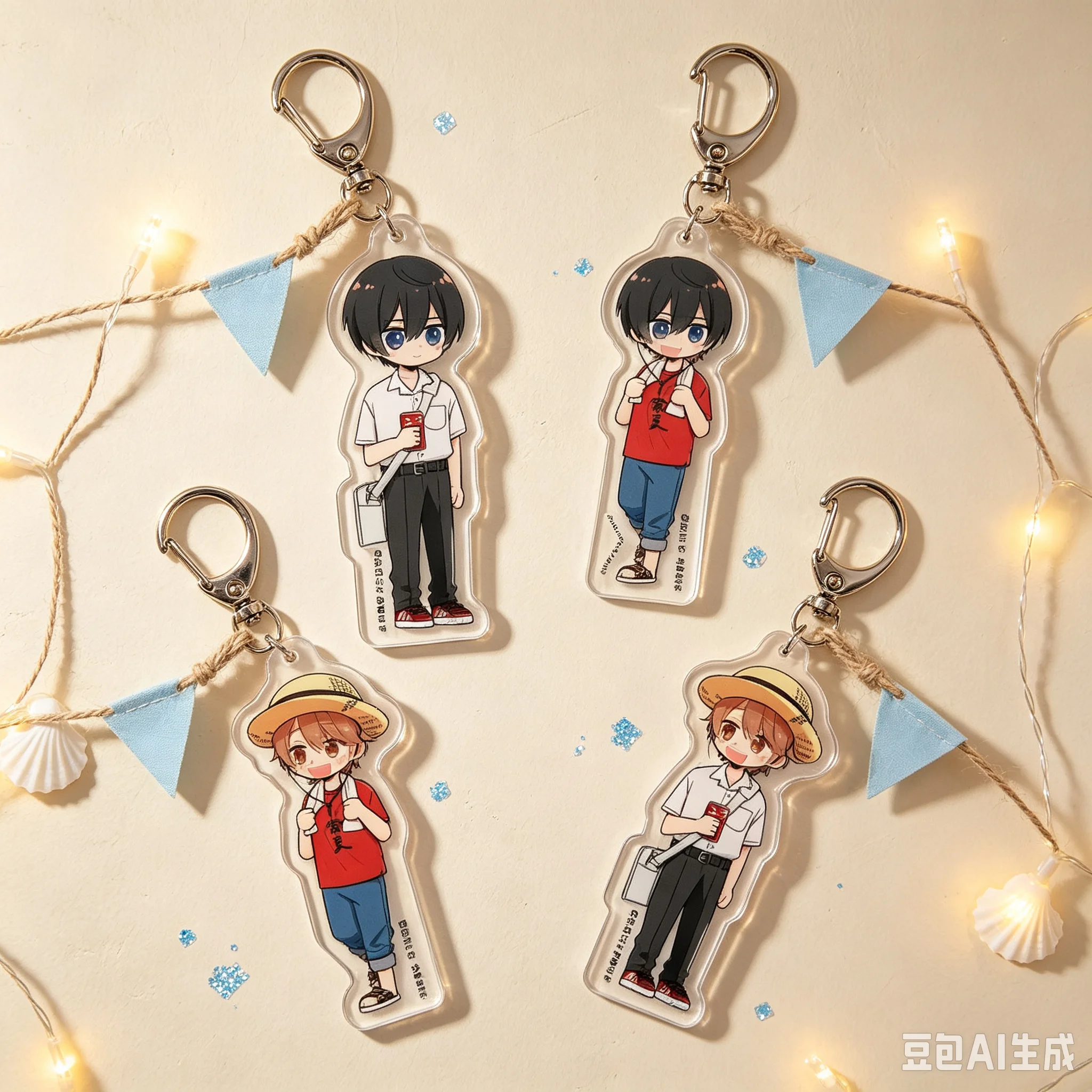 Hot 6cm Anime Bag Acrylic KeyRing Anime Minato's Laundromat Cell Phone Pendant  As A Gift For Fans Exquisite Product Keychain