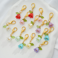 10pcs Cute Flower Keychain Lobster Claw Clasps Charm For Bag Key Chain Ornaments