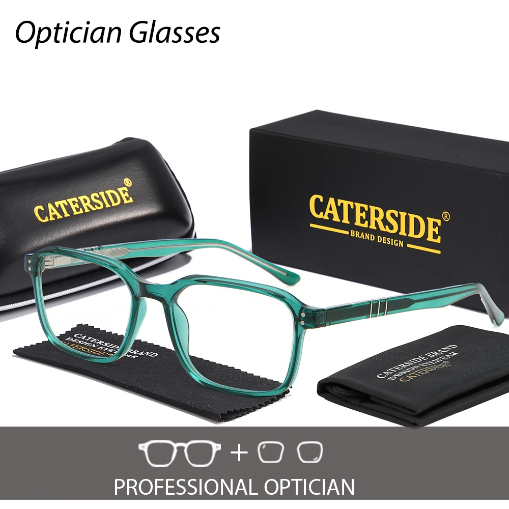 CATERSIDE New Fashionable Men's Prescription Glasses Fashionable High-End Square Frame Optical Glasses Women's Reading Glasses