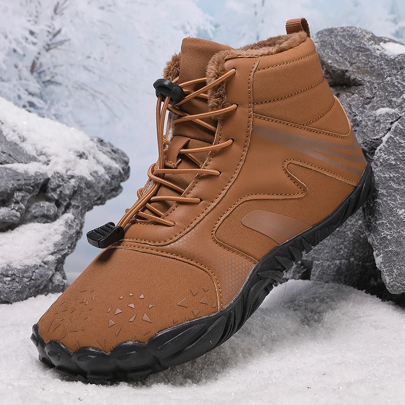 

Уличная теплая хлопковая обувь унисекс, зимние зимние ботинки для мужчин и женщин, нескользящая повседневная обувь босиком, женская непромокаемая походная обувь