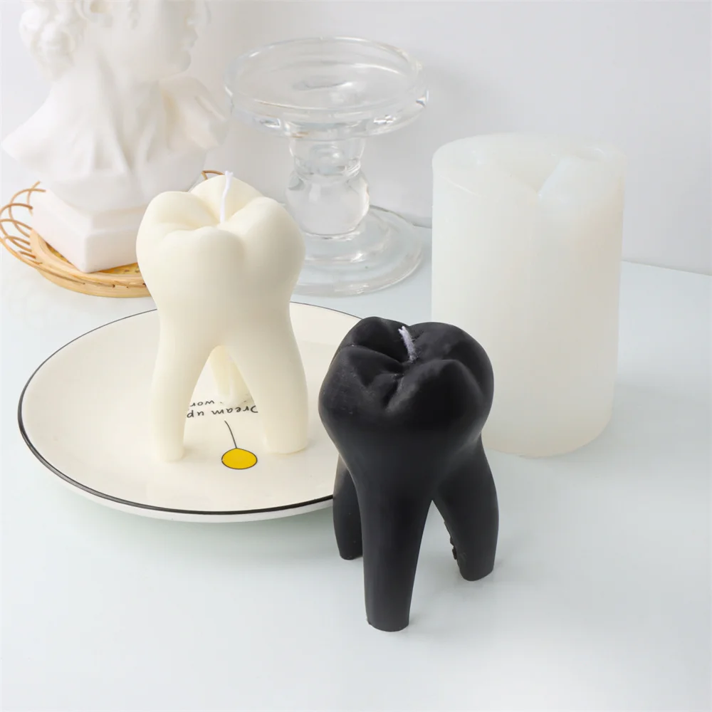 

New Design Unique Teeth Silicone Candle Mold Aromatherapy Soap Plaster Chocolate Baking Tool for Home Decoration