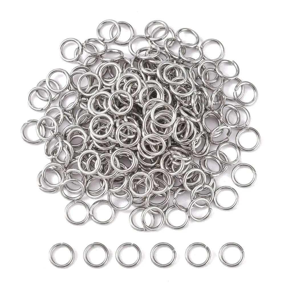 

304 Stainless Steel Open Jump Rings Stainless Steel Color 8x1.2mm Inner Diameter: 5.6mm about 55pcs/10g