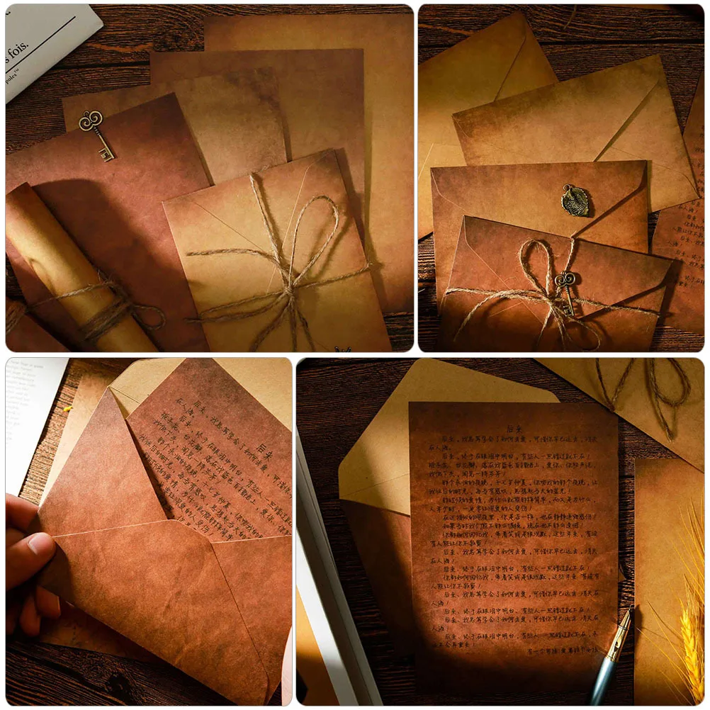 

3 комплекта, набор бумажных конвертов в стиле ретро с буквами, винтажная декоративная бумага для письма, канцелярские принадлежности, упаковочные конверты, свадебное приглашение, открытка