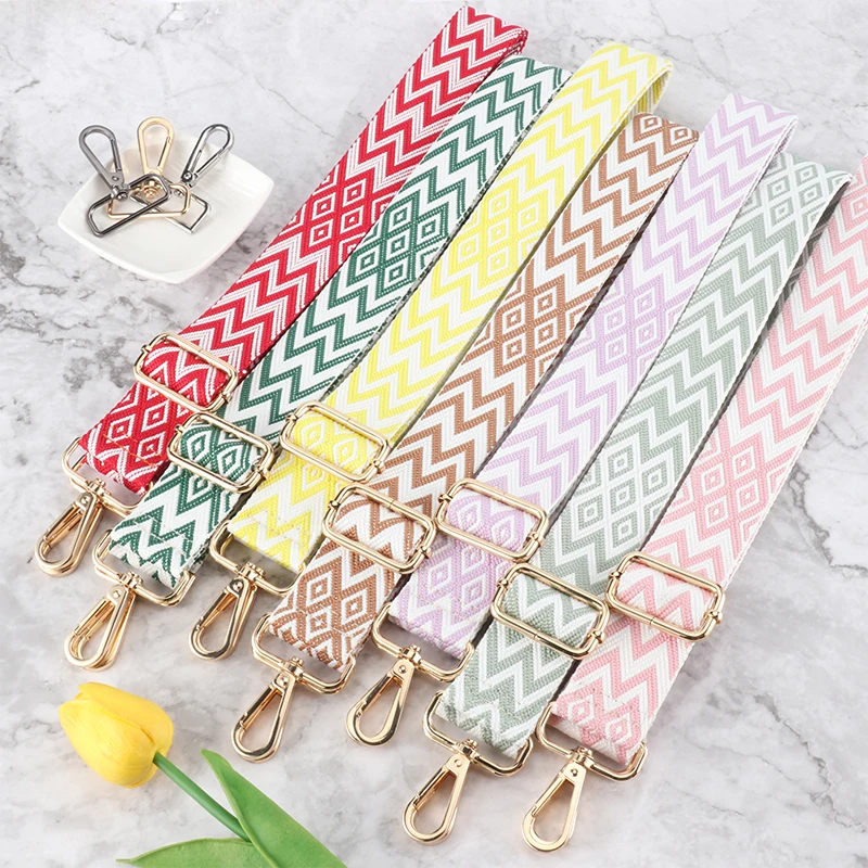 Adjustable Shoulder Bag Strap Nylon Fashion Colourful Women's Handles New Crossbody Accessories Replacement Wide Bag Belt Strap