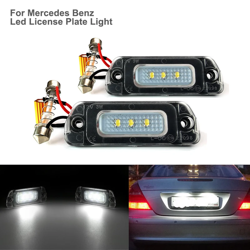 

2Pcs For Mercedes Benz W164 ML280 ML300 LED Number License Plate Lights Lamps ML350 ML450 ML500 GL450 GL350 GL550 GL500 W251 R63