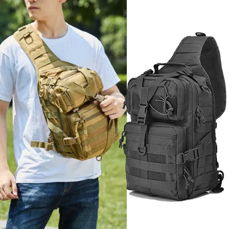 Men's Backpack Tactical Assault Pack Crossbody Sling Bag Waterproof Rucksack Bag Outdoor Hiking Camping Pack Man Shoulder Bags