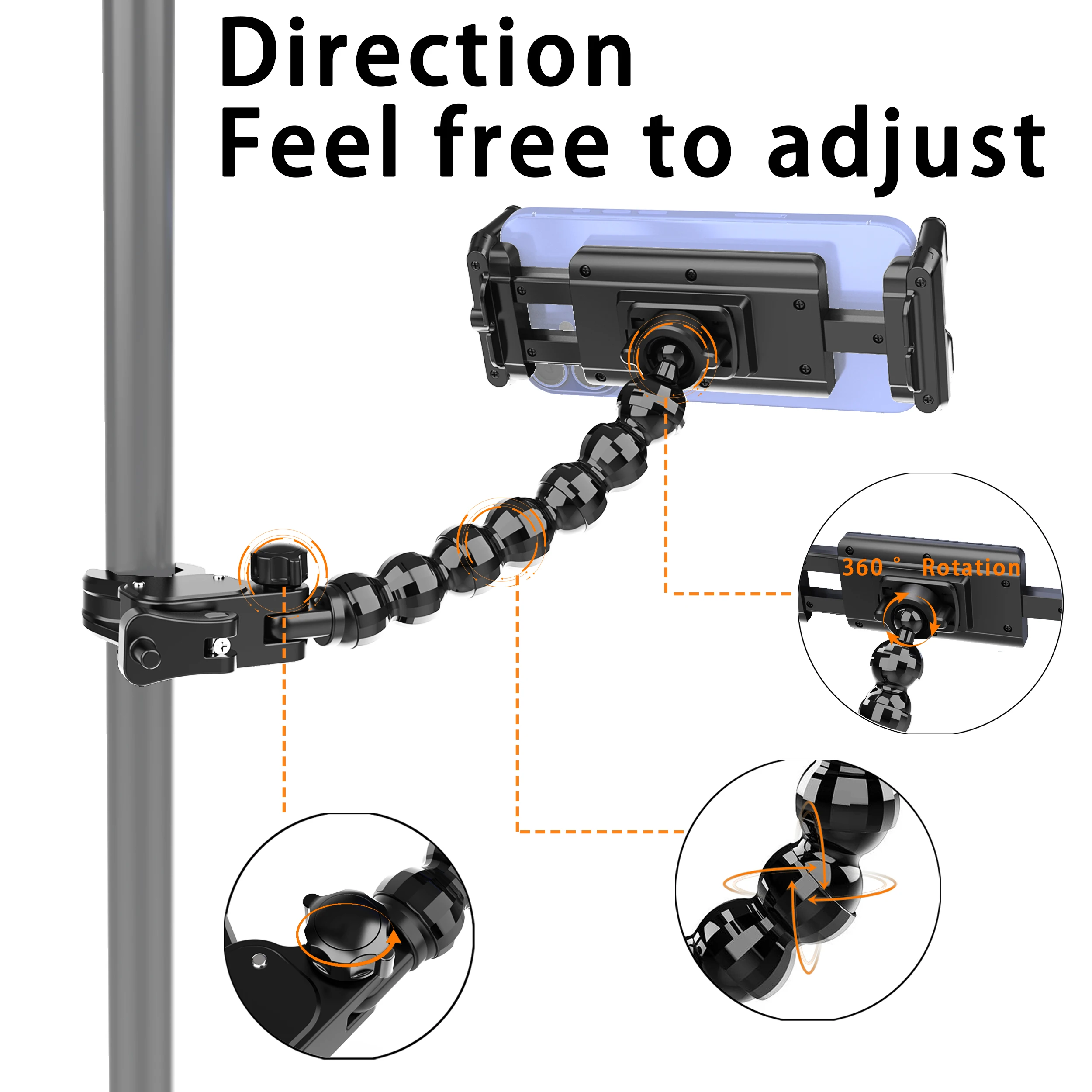 Microfone flexível, suporte de música e suporte para tablet, compatível com todos os tablets e smartphones de 4,7 a 15 polegadas