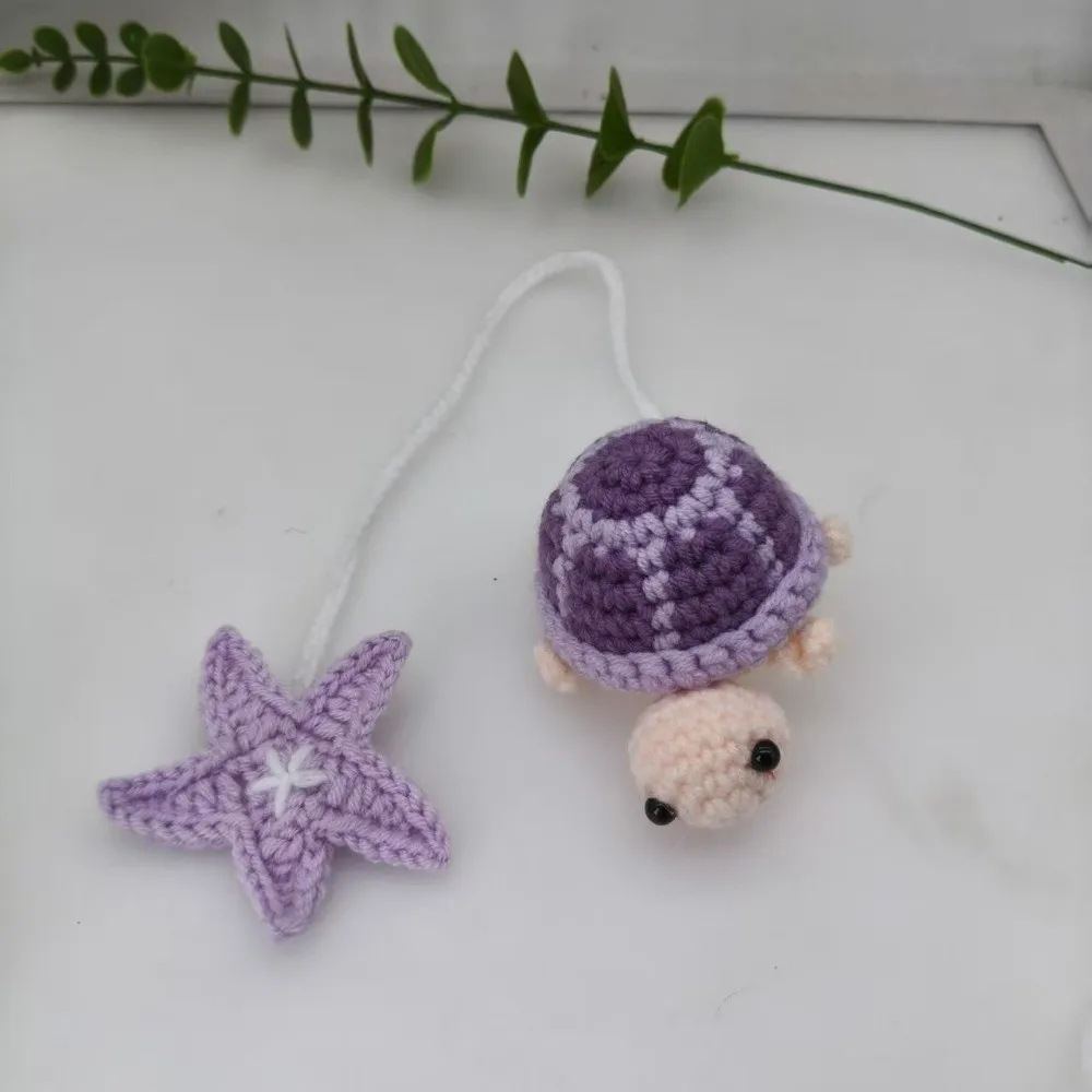 Bookmark Handmade Crochet Turtle Multi-Purpose Ornaments Bag Hanging Charm Star Decoration Knit Tortoise Pendant Home Decoration